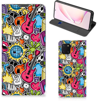 B2Ctelecom GSM Hoesje Samsung Galaxy Note 10 Lite Telefoonhoesje Portemonnee Punk Rock