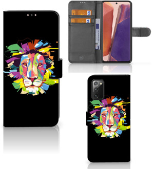 B2Ctelecom GSM Hoesje Samsung Galaxy Note 20 Book Cover Lion Color