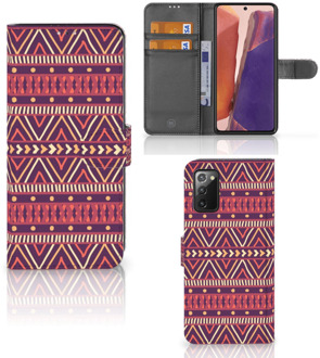 B2Ctelecom GSM Hoesje Samsung Galaxy Note 20 Bookcase Aztec Purple