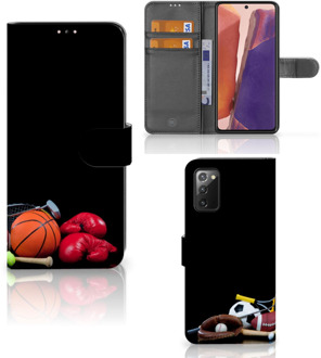 B2Ctelecom GSM Hoesje Samsung Galaxy Note 20 Bookcover Ontwerpen Voetbal, Tennis, Boxing… Sports