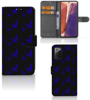 B2Ctelecom GSM Hoesje Samsung Galaxy Note 20 Flipcase Vlinder Patroon