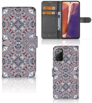 B2Ctelecom GSM Hoesje Samsung Galaxy Note 20 Flipcover Flower Tiles