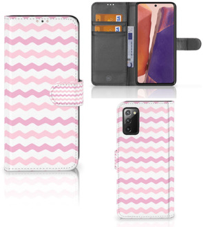 B2Ctelecom GSM Hoesje Samsung Galaxy Note 20 Hoesje ontwerpen Waves Roze