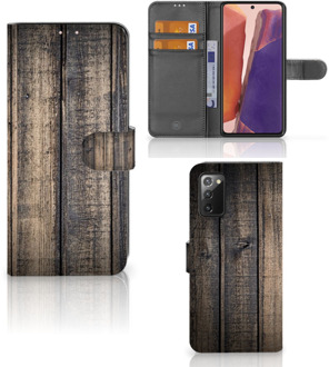 B2Ctelecom GSM Hoesje Samsung Galaxy Note 20 Leuk Case Cadeau voor Mannen Steigerhout