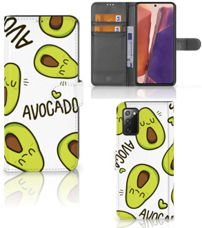 B2Ctelecom GSM Hoesje Samsung Galaxy Note 20 Mobiel Bookcase Valentijn Cadeautje Haar Avocado Singing