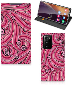 B2Ctelecom GSM Hoesje Samsung Galaxy Note 20 Ultra Foto Hoesje ontwerpen Swirl Pink