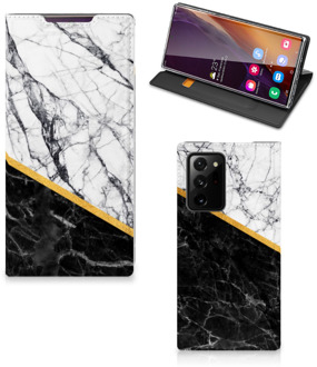 B2Ctelecom GSM Hoesje Samsung Galaxy Note 20 Ultra Mobiel Case Marble White Black