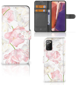 B2Ctelecom GSM Hoesje Samsung Galaxy Note 20 Wallet Book Case Cadeau voor Mama Lovely Flowers