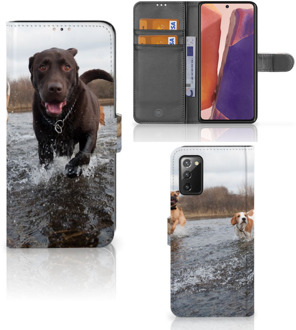 B2Ctelecom GSM Hoesje Samsung Galaxy Note 20 Wallet Book Case Honden Labrador