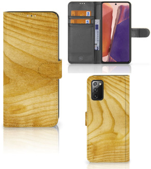 B2Ctelecom GSM Hoesje Samsung Galaxy Note 20 Wallet Book Case Licht Hout