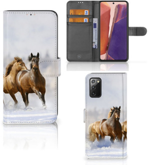 B2Ctelecom GSM Hoesje Samsung Galaxy Note 20 Wallet Book Case Paarden