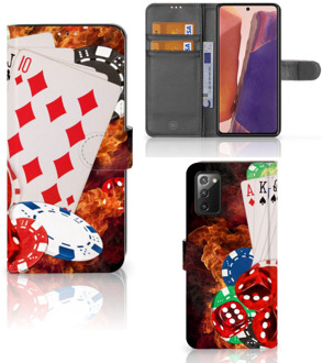 B2Ctelecom GSM Hoesje Samsung Galaxy Note 20 Wallet Book Case Personaliseren Casino