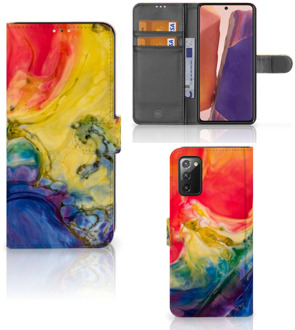 B2Ctelecom GSM Hoesje Samsung Galaxy Note 20 Wallet Book Case Watercolor Dark