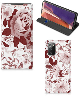 B2Ctelecom GSM Hoesje Samsung Galaxy Note20 Bookcase Watercolor Flowers