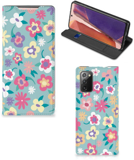 B2Ctelecom GSM Hoesje Samsung Galaxy Note20 Fotohoesje ontwerpen Flower Power