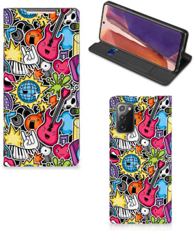 B2Ctelecom GSM Hoesje Samsung Galaxy Note20 Telefoonhoesje Portemonnee Punk Rock