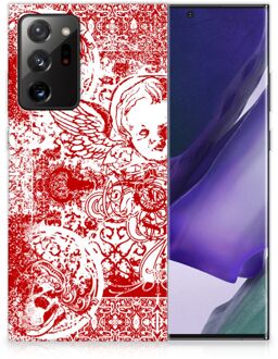 B2Ctelecom GSM Hoesje Samsung Galaxy Note20 Ultra Back Case TPU Siliconen Hoesje Angel Skull Red