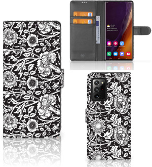 B2Ctelecom GSM Hoesje Samsung Galaxy Note20 Ultra Beschermhoes Black Flowers