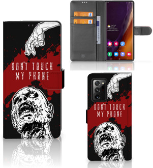 B2Ctelecom GSM Hoesje Samsung Galaxy Note20 Ultra Book Case met Pasjeshouder Zombie Blood