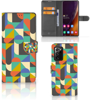 B2Ctelecom GSM Hoesje Samsung Galaxy Note20 Ultra Bookcase Funky Retro