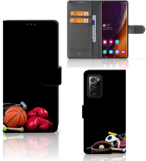 B2Ctelecom GSM Hoesje Samsung Galaxy Note20 Ultra Bookcover Ontwerpen Voetbal, Tennis, Boxing… Sports