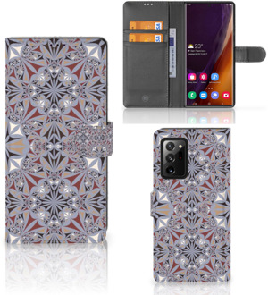 B2Ctelecom GSM Hoesje Samsung Galaxy Note20 Ultra Flipcover Flower Tiles