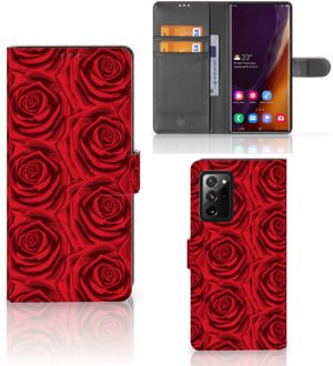 B2Ctelecom GSM Hoesje Samsung Galaxy Note20 Ultra Mobiel Bookcase Red Roses