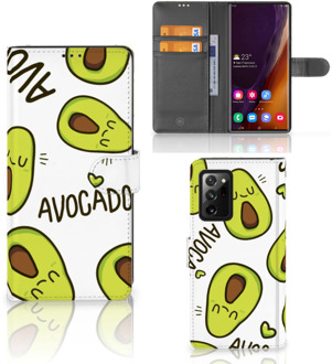 B2Ctelecom GSM Hoesje Samsung Galaxy Note20 Ultra Mobiel Bookcase Valentijn Cadeautje Haar Avocado Singing