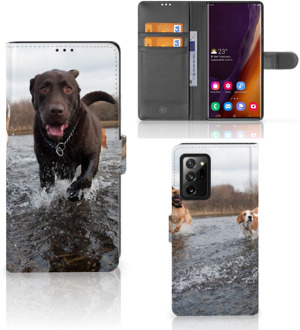 B2Ctelecom GSM Hoesje Samsung Galaxy Note20 Ultra Wallet Book Case Honden Labrador