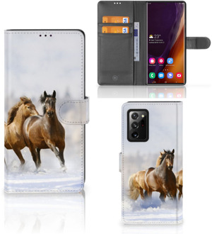 B2Ctelecom GSM Hoesje Samsung Galaxy Note20 Ultra Wallet Book Case Paarden