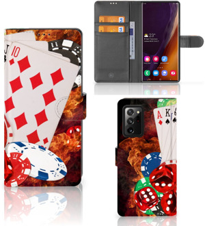 B2Ctelecom GSM Hoesje Samsung Galaxy Note20 Ultra Wallet Book Case Personaliseren Casino