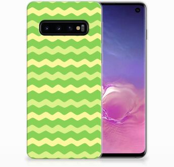 B2Ctelecom GSM Hoesje Samsung Galaxy S10 Design Waves Green