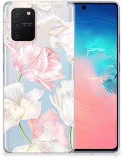 B2Ctelecom GSM Hoesje Samsung Galaxy S10 Lite Back Case TPU Siliconen Hoesje Doorzichtig Mooie Bloemen