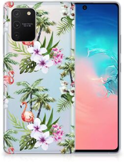 B2Ctelecom GSM Hoesje Samsung Galaxy S10 Lite Doorzichtig Hoesje Flamingo Palms