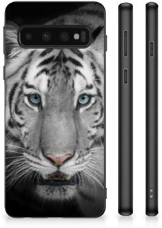 B2Ctelecom GSM Hoesje Samsung Galaxy S10 Mobiel TPU Hardcase met Zwarte rand Tijger