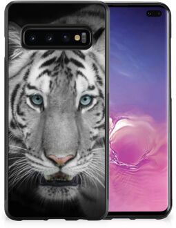 B2Ctelecom GSM Hoesje Samsung Galaxy S10+ Mobiel TPU Hardcase met Zwarte rand Tijger