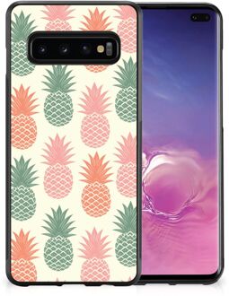 B2Ctelecom GSM Hoesje Samsung Galaxy S10+ Siliconen Hoesje met Zwarte rand Ananas