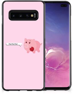 B2Ctelecom GSM Hoesje Samsung Galaxy S10+ Siliconen Hoesje met Zwarte rand Pig Mud