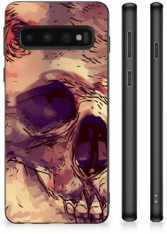 B2Ctelecom GSM Hoesje Samsung Galaxy S10 Silicone Back Case met Zwarte rand Skullhead