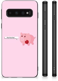 B2Ctelecom GSM Hoesje Samsung Galaxy S10 Siliconen Hoesje met Zwarte rand Pig Mud