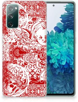 B2Ctelecom GSM Hoesje Samsung Galaxy S20 FE Back Case TPU Siliconen Hoesje Angel Skull Red