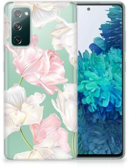 B2Ctelecom GSM Hoesje Samsung Galaxy S20 FE Back Case TPU Siliconen Hoesje Doorzichtig Mooie Bloemen