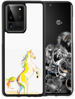 B2Ctelecom GSM Hoesje Samsung Galaxy S20 Ultra Leuk TPU Back Case met Zwarte rand Horse Color