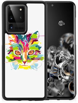 B2Ctelecom GSM Hoesje Samsung Galaxy S20 Ultra Mobiel TPU Hardcase met Zwarte rand Cat Color