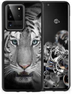 B2Ctelecom GSM Hoesje Samsung Galaxy S20 Ultra Mobiel TPU Hardcase met Zwarte rand Tijger