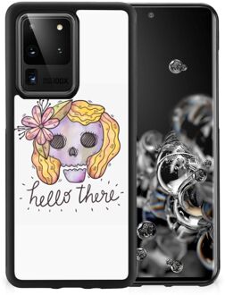 B2Ctelecom GSM Hoesje Samsung Galaxy S20 Ultra Siliconen Hoesje met Zwarte rand Boho Skull