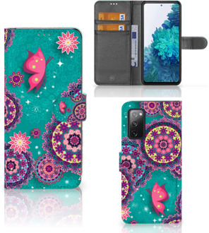 B2Ctelecom GSM Hoesje Samsung Galaxy S20FE Flipcase Cirkels en Vlinders