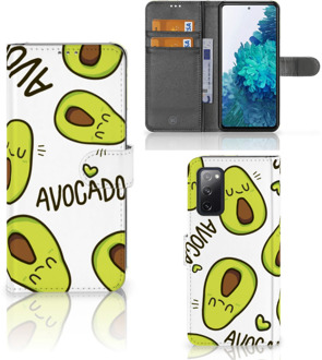 B2Ctelecom GSM Hoesje Samsung Galaxy S20FE Mobiel Bookcase Valentijn Cadeautje Haar Avocado Singing