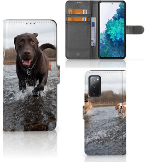 B2Ctelecom GSM Hoesje Samsung Galaxy S20FE Wallet Book Case Honden Labrador