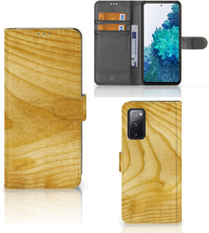 B2Ctelecom GSM Hoesje Samsung Galaxy S20FE Wallet Book Case Licht Hout